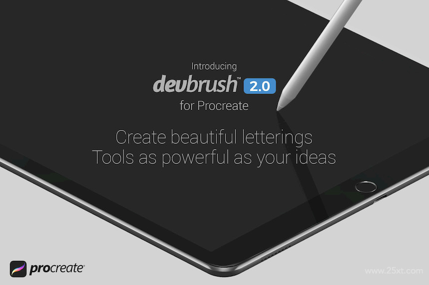 devbrush2.0手写艺术字体procreate笔刷素材