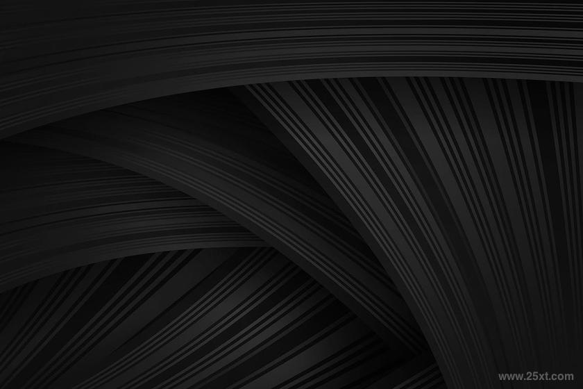 高级低调的极简黑色条纹丝带叠加分层效果背景图